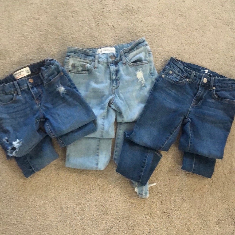Bundle of three pairs of girls size 7 jeans
